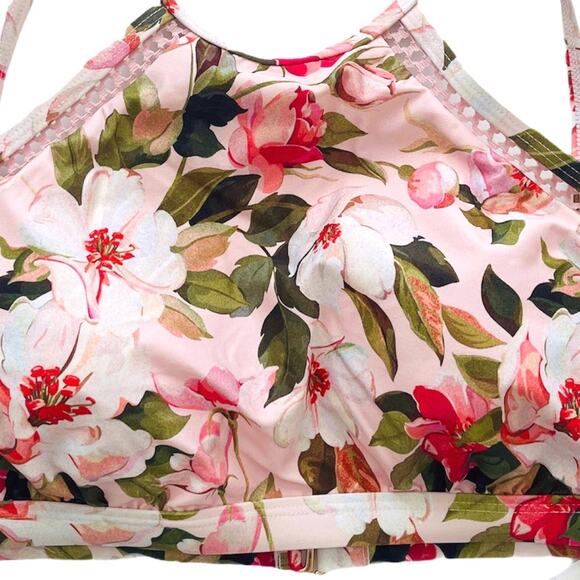 ANTONIO MELANI NWT Green Leaf & Pink Rose Floral Bikini SET – Large - Picture 4 of 10